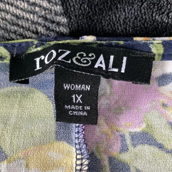 Roz & Ali Tropical Floral Dress 1X NWT - Picture 3 of 5